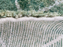 Diamonds Geometric Green Moroccan Berber Rug – Handmade Wool Carpet
