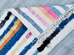 Colorful Moroccan Mrirt Rug - Handmade Wool Berber Carpet - Custom Boujaad Area Rug for Boho Decor Multicolored