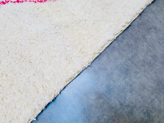 Pink Diamonds Custom Luxurious Handmade Moroccan Rug in Green & Blue – Boho Chic Living Room Decor