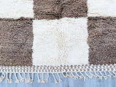 Custom Fabulous Boujaad Rug - Handmade Moroccan Berber Carpet - Abstract Checkered Bohemian Rug