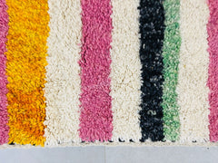 Moroccan Berber Colorful Rug - White Beni Ourain Carpet - Custom Large Wool Rug - Living Room Decor Multicolored