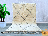 208 x 300 cm = 6.8 x 9.8 FT Diamonds Gorgeous Beni Ourain – Custom Hallway , Handmade Moroccan , Custom Area Rug