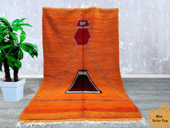 155 x 250 cm = 5.1 x 8.2 ft Amazing Beni Ourain Rug - Pink Rug - pink wool Beniourain Carpet- Unique Geometric Rug - woven rug- colorful rug - Moroccan Carpet