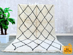 194 x 285 cm = 6.4 x 9.4 ft Diamonds STUNNING BENIOURAIN RUG, Moroccan Rug, Handmade Rug, Unique Rug, Sheep Wool Rug, Abstract Rug, Handwoven Area Rug