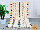 151 x 238 cm = 5 x 7.8 FT Moroccan Multicolored Rug – Intricate Tribal Pattern, Handwoven Berber Rug, Custom Sizes