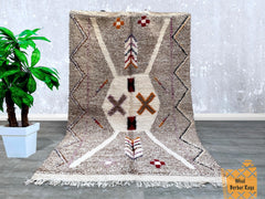 153 x 230 cm = 5.0 x 7.5 ft Moroccan Artistic Carpet-BeniOurain Carpet-Handmade Carpet -Living Room Decor-Boho Decor-Handwoven Carpet-Area Rug-Rug For Kids