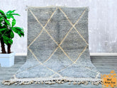 201 x 283 cm = 6.6 x 9.3 FT Diamonds GORGEOUS BENIOURAIN RUG, Orange Boujaad Rug, Striped Custom Rug, White Berber Rug, Authentic Moroccan Rug