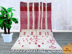 154 x 253 cm = 5.1 x 8.3 ft beniourain azilal rug red - Wool Moroccan Rug - Moroccan Berber Rug - Home Decor Carpet - Red Area Rug - Kitchen Decor Boho