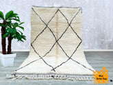 164 x 255 cm = 5.4 x 8.4 ft Diamonds GORGEOUS BENIOURAIN, Handmade Moroccan Rug, Moroccan Wool Rug, Amazing Boujaad Rug