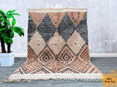 216 x 294 cm = 7.1 x 9.6 FT Diamonds Amazing Moroccan Rug - All Wool Berber Rug - Handmade Rug Small - Genuine Lamb Wool - Authentic Moroccan Rug