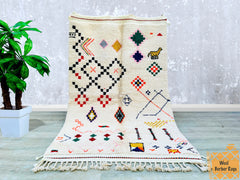 150 x 249 cm = 4.9 x 8.2 ft Berber Rug Colorful, Beniourain Handmade Rug Small, Morocco rug vintage, Berber Carpet, Tapis Berbere, Bathroom Rug, Home Decor Gift