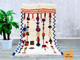152 x 237 cm = 5 x 7.8 FT Vintage Moroccan Rug – Multicolored Beni Mguild Rug, Handknotted Berber Rug, Living Room Rug, Boho Style
