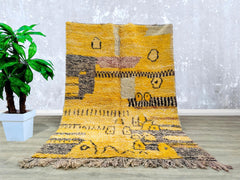 170 x 255 cm = 5.6 x 8.4 ft AMAZING BENIOURAIN RUG, Handmade Moroccan Rug, Custom Rug Ready, Geometric Custom Rug, Unique Custom Rug, Blue Rug for Living Room