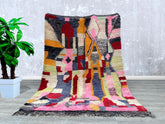 173 x 237 cm = 5.7 x 7.8 ft Colorful Abstract Gorgeous Beni Ourain Berber Carpets living room -Wool Rug -Handmade Geometric Design in Soft Tones -Hand Made Wool Rug- Genuine Wool Rugs