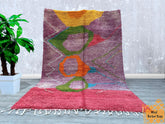 202 x 300 cm = 6.6 x 9.8 ft Colorful BENI OURAIN RUG, Moroccan Shag Rug, Custom Made Wool Rug, Tufted Multicolored Rug, Berber Carpet, Unique Dining Room Rug