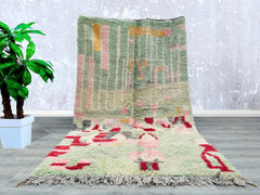 157 x 263 cm = 5.2 x 8.6 ft moroccan wool carpet-artistic wool rug-red beniourain carpet-Red boujaad rug-colorful berber rug-red rug for living room-handmade carpet