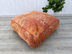 Moroccan Pouf Gift Set - Includes Pouf, Matching Pillow, and Cactus Silk Throw, Complete Boho Decor Bundle, Free Shipping