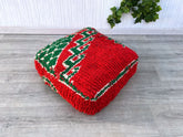 Set of Pouf, Moroccan Kilim Pouf, Floor Pouf, Vintage Moroccan Ottoman, Square Pouf, Yoga Meditation Cushion, Outdoor Kilim Pillows.