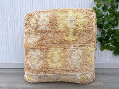moroccan pouf fabric, moroccan wool home decor pouf, beni ourain pouf, kilim 18x18 pouf, gift berber handmade pouf, living room pouf