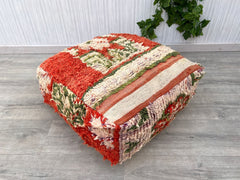 Morocco Kilim Pouf, moroccan pouf ottoman, Vintage Moroccan Ottoman, Yoga Meditation Poof, Outdoor Kilim Poufs,moroccan pouf home decor