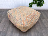 moroccan pouf, kilim pouf, ottoman pouf, 60x60x20 cm pouf