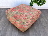 moroccan pouf, wool pouf, berber pouf, handcrafted pouf, maroon pouf