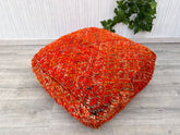 Wool Pouf, Moroccan Pouf, Floor Pillow, Handmade Pouf, Pet Bed