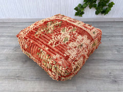 Moroccan floor cushion.Outdoor Kilim Pillows;poof boujaad,Beni Ourain Square Pouf,Vintage Moroccan Ottoman-Moroccan Kilim Pouf-Floor Pouf