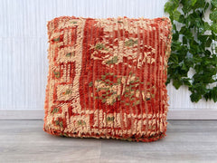 Moroccan floor cushion.Outdoor Kilim Pillows;poof boujaad,Beni Ourain Square Pouf,Vintage Moroccan Ottoman-Moroccan Kilim Pouf-Floor Pouf
