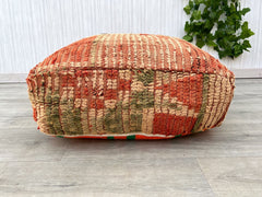20X20 X7 Unique Bohemian Floor Sofa, Handmade Poufs ,Wool kilim pouf, Vintage Moroccan Pouf Cover, Pouf, Moroccan Berber pouf