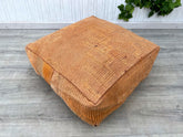 Amazing square Ottoman Pouffe Moroccan leather | ottoman square pouf | light tan handmade footstool square pouffe Moroccan