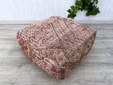 kilm pouf Multi Color Amazing Morocco.vintage moroccan kilm pouf .Beni ouarin square pouf .outdoor kilm pouf.Yoga meditation.