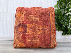 Moroccan floor pouf, Handmade furniture, berber pouf, Square Pouf, Wool seat cushion, Berber Floor Cushion, Colorful Geometric Patterns,