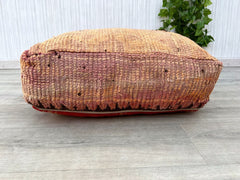 Boujaad Living Room Pouf, Moroccan Home Decor Stuffed Pouf, Minimalist Red Gift for Israelites, Cozy Floor Cushion Furniture