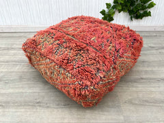 Ottoman Moroccan Pouf leather for home Decor - Round Footstool leather pouf, ottoman footstool, neutral pouf, Floor Cushion - New Home Gift!