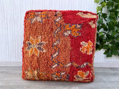 Moroccan hand knotted Berber Wool Pouf, Berber Natural ottoman pouf, Customized pouf,Wool Handmade Pouf Cover, decorative pouf