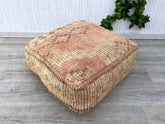 Moroccan pouf, kilim pouf, 60 cm x 60 cm x 20 cm pouf