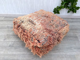 Moroccan pouf, kilim pouf, rug pouf, 60x60x32 cm pouf, ottoman pouf