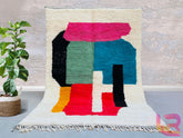 Moroccan Berber Rug - Pink & Orange Wool Carpet - Handmade Boujaad Style - Custom Size for Bohemian Homes