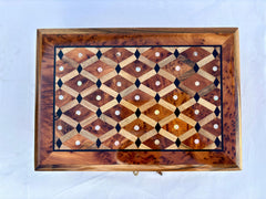 10"x7" Box Secret box with 4 places for jewelry Moroccan Handmade Thuya wood decoration Handmade Thuya Wood Jewelry Box.