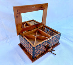 12"×8" Elegant Lockable Thuya Burl Jewelry Box with Key, Handmade Christmas, Wedding, Birthday Gift | Jewelry Organizer with Divider