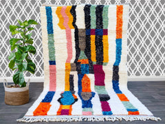 MOROCCAN RUG, Beni Ourain Rug, Morrocan Rug, Moroccan Handmade Wool Rug, Rug for Livinge Room, Funky Berber Rug, Boujaad Rug, Berber Rug.