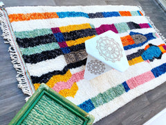 MOROCCAN RUG, Beni Ourain Rug, Morrocan Rug, Moroccan Handmade Wool Rug, Rug for Livinge Room, Funky Berber Rug, Boujaad Rug, Berber Rug.