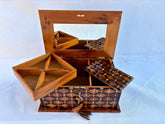 12"×8" Moroccan Thuya Wood Jewelry Box – Lockable Large Jewelry Organizer, Memory Box for Couples