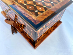 12"×8" Exquisite Moroccan Thuya Wood Jewelry Box, Moroccan Royal jewellery burl wooden box, Luxury handmade gift box for anniversary