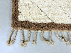Beni Ourain Rug - Moroccan Berber Carpet - Cream Wool Handmade Rug - White Beni Ourain Style - Custom Area Rug