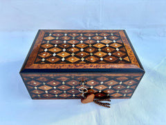 12"×8" Moroccan Thuya Wooden Trinket Box – Handmade Round Jewelry Storage, Unique Gift for Her, Decorative and Functional