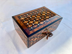 12"×8" Moroccan Thuya Wooden Trinket Box – Handmade Round Jewelry Storage, Unique Gift for Her, Decorative and Functional