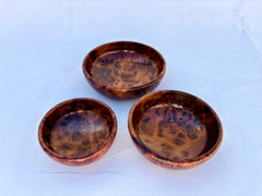 Set of 3 Round Thuya Wood bowls – Handcrafted Jewelry Storage, Natural Wood Trinket Boxes, Moroccan Home Decor, Unique Gift Idea