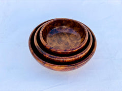 Set of 3 Round Thuya Wood bowls – Handcrafted Jewelry Storage, Natural Wood Trinket Boxes, Moroccan Home Decor, Unique Gift Idea